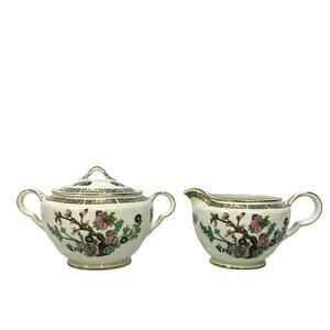 John Maddock & Sons LTD England Vintage 40's 'Indian Tree' Creamer/Sugar Bowl